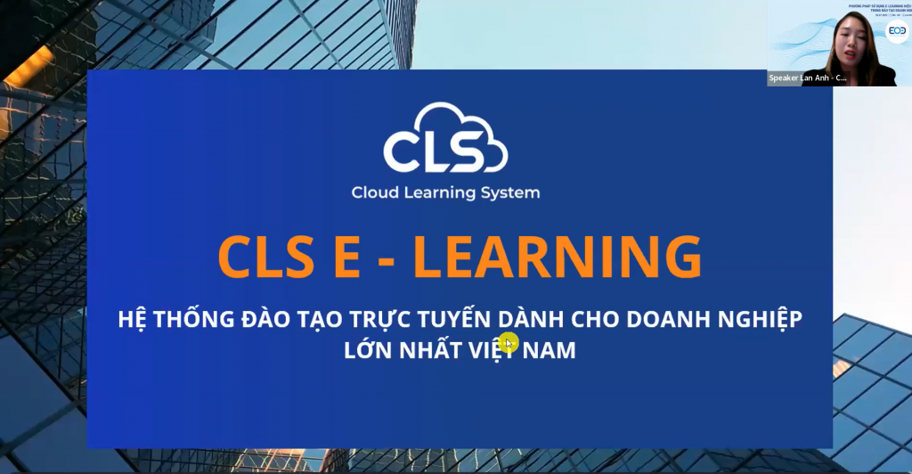 Bà Đoàn Thị Lan Anh chia sẻ phương pháp triển khai E- Learning tại Doanh nghiệp