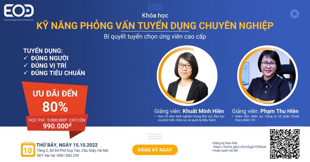 Khóa học "Kỹ năng phỏng vấn tuyển dụng chuyên nghiệp"