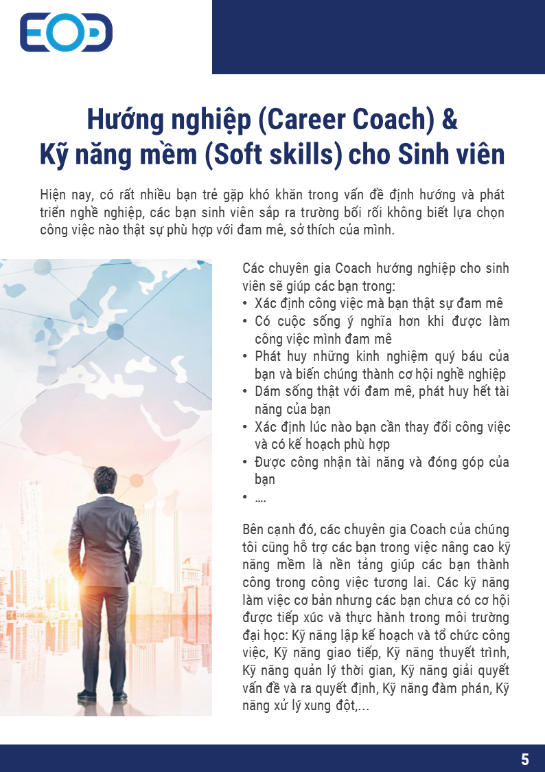 Dịch vụ Hướng nghiệp (Career Coach) & Kỹ năng mềm (Soft skills) cho Sinh viên